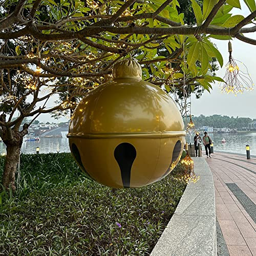 Goping Bright Color Outdoor Ornament Extra Large Inflatable Home Decoration for Holiday Birthday New Year Celebration on Tree Floor Yard Lawn Porch Pool Decoration, Shinning Jingle Bell 24'' | Amazon (US)