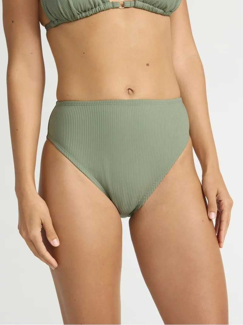 Time and Tru Women’s and Women's Plus Hi Cut High Rise Bikini Bottoms, Sizes XS-2X | Walmart (US)