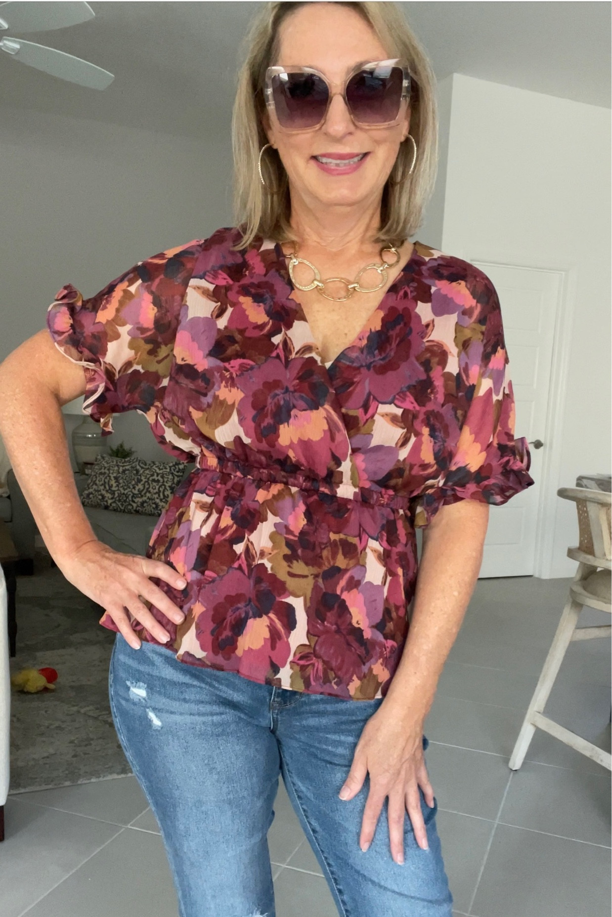 #WalmartPartner  This is a beautiful faux wrap top to add to your fall collection from @Walmart! This color combo is selling out quickly but they also have it in black  

#LTKfindsunder50