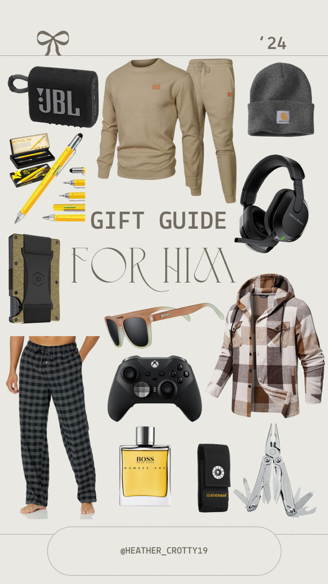 Gift guide for him — asked my husband what he would want for Christmas and these are the things he picked. He loves his leatherman tool I got him a few years ago and I’ve actually used it a time or two 😉 

#LTKGiftGuide #LTKCyberWeek #LTKHoliday