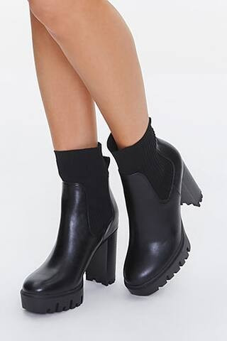 Faux Leather Chelsea Boots at Forever 21 , Black | Forever 21 (US)