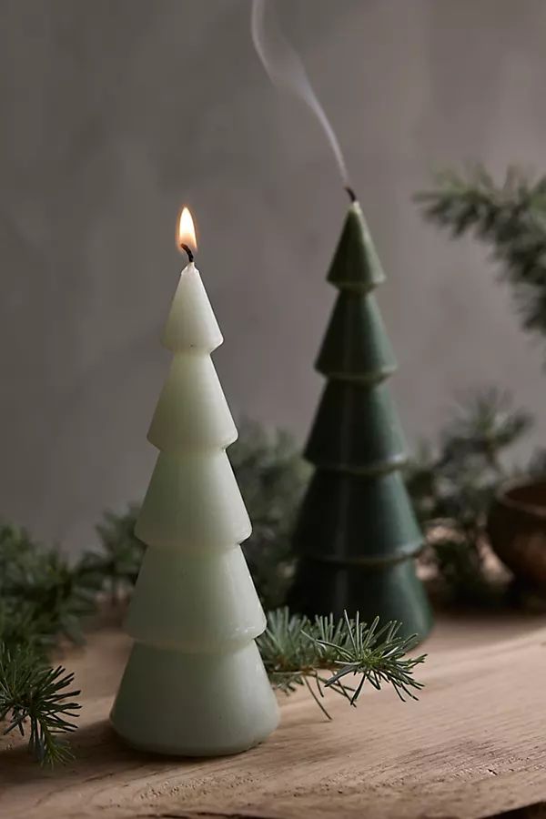 Evergreen Tree Pillar Candle | Anthropologie (US)