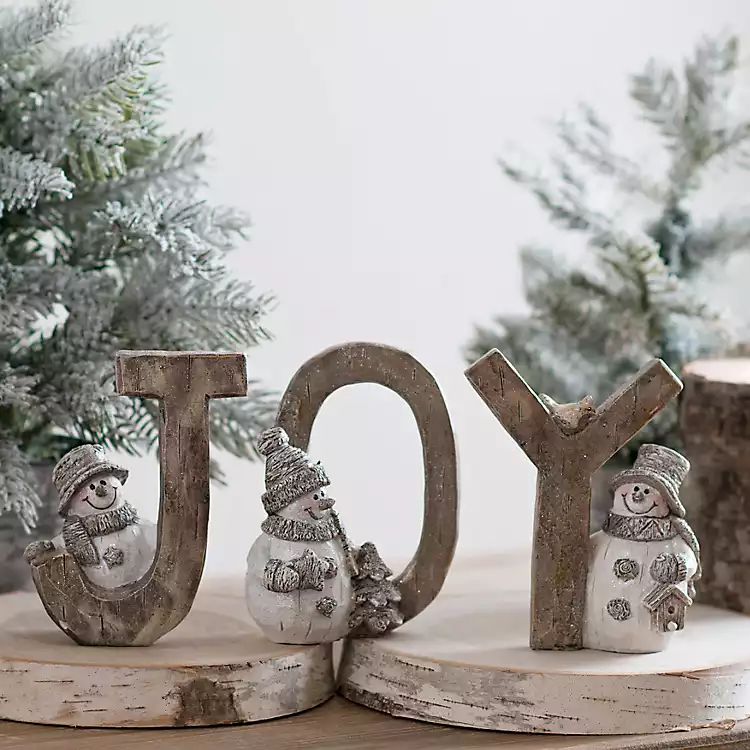 Snowman Tabletop Joy Figurines, Set of 3 | Kirkland's Home