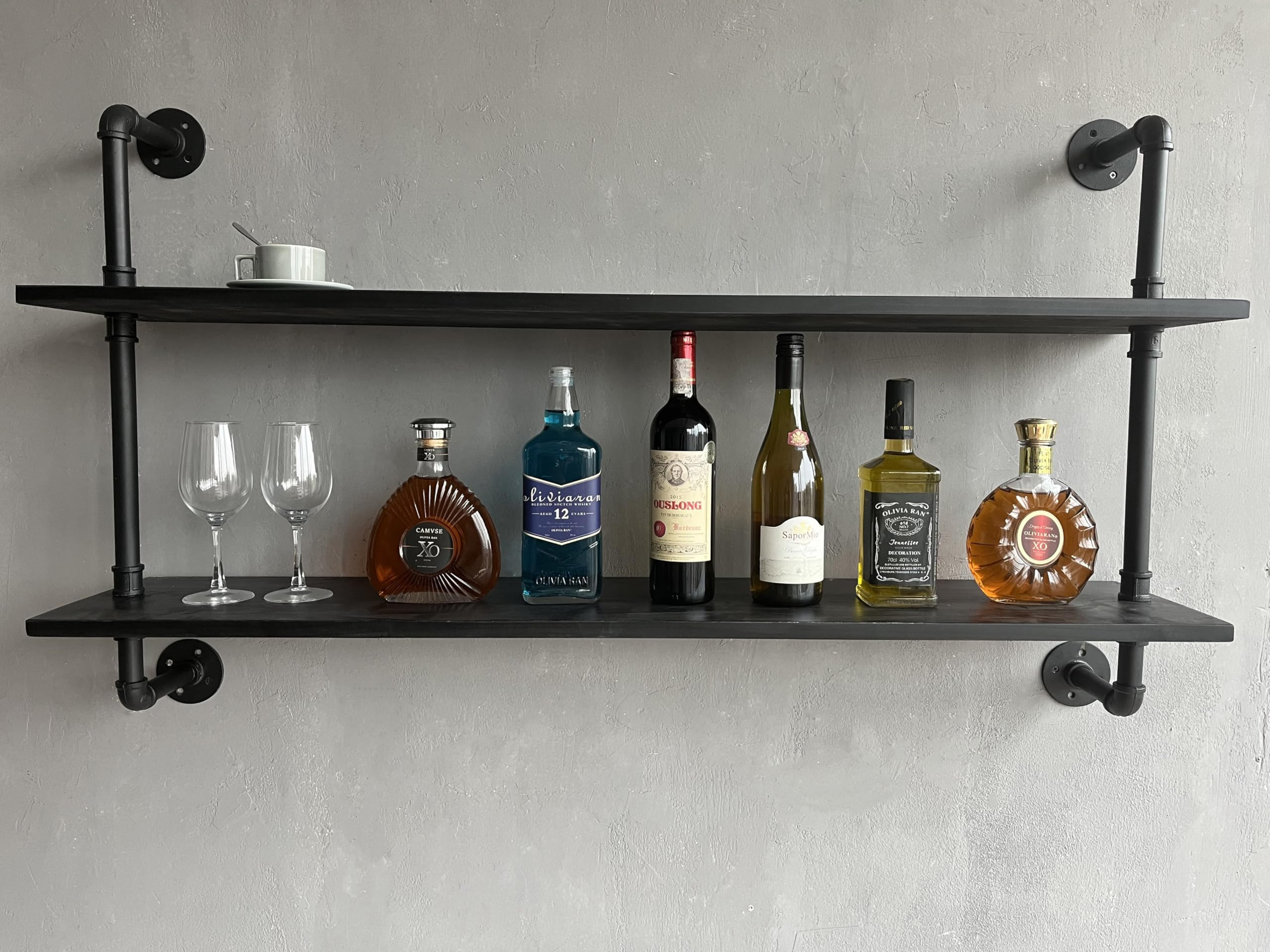 Floating Bookshelf Industrial Pipe Shelving Rustic Wall Shelves 48 Inch Farmhouse Book Shelves fo... | Amazon (US)