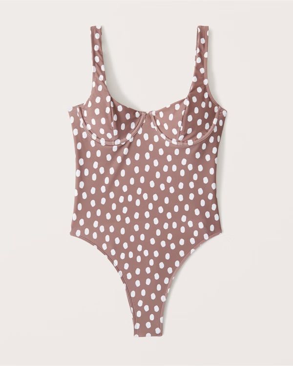 Wide Strap Underwire One-Piece Swimsuit | Abercrombie & Fitch (US)