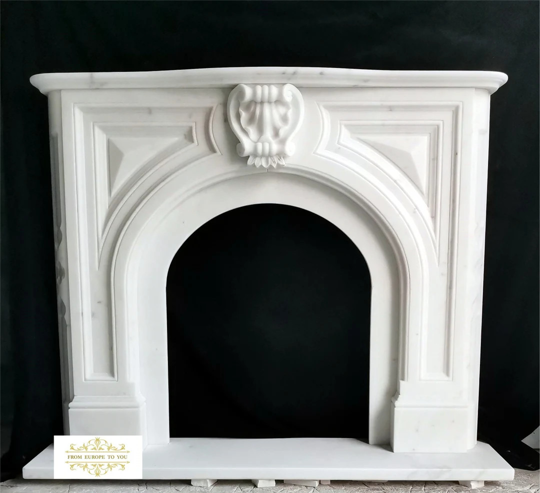 Carved Marble Victorian Style Marble Fireplace Mantel - Etsy | Etsy (US)