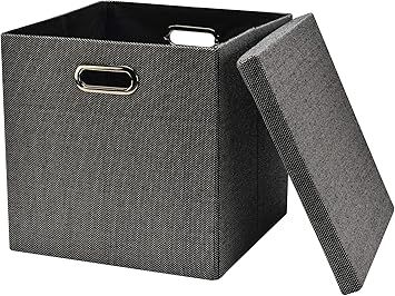 Collapsible Storage Bins Cubes 13"x13"13", Foldable Heavy-Duty Burlap Fabric Storage Box Basket C... | Amazon (US)