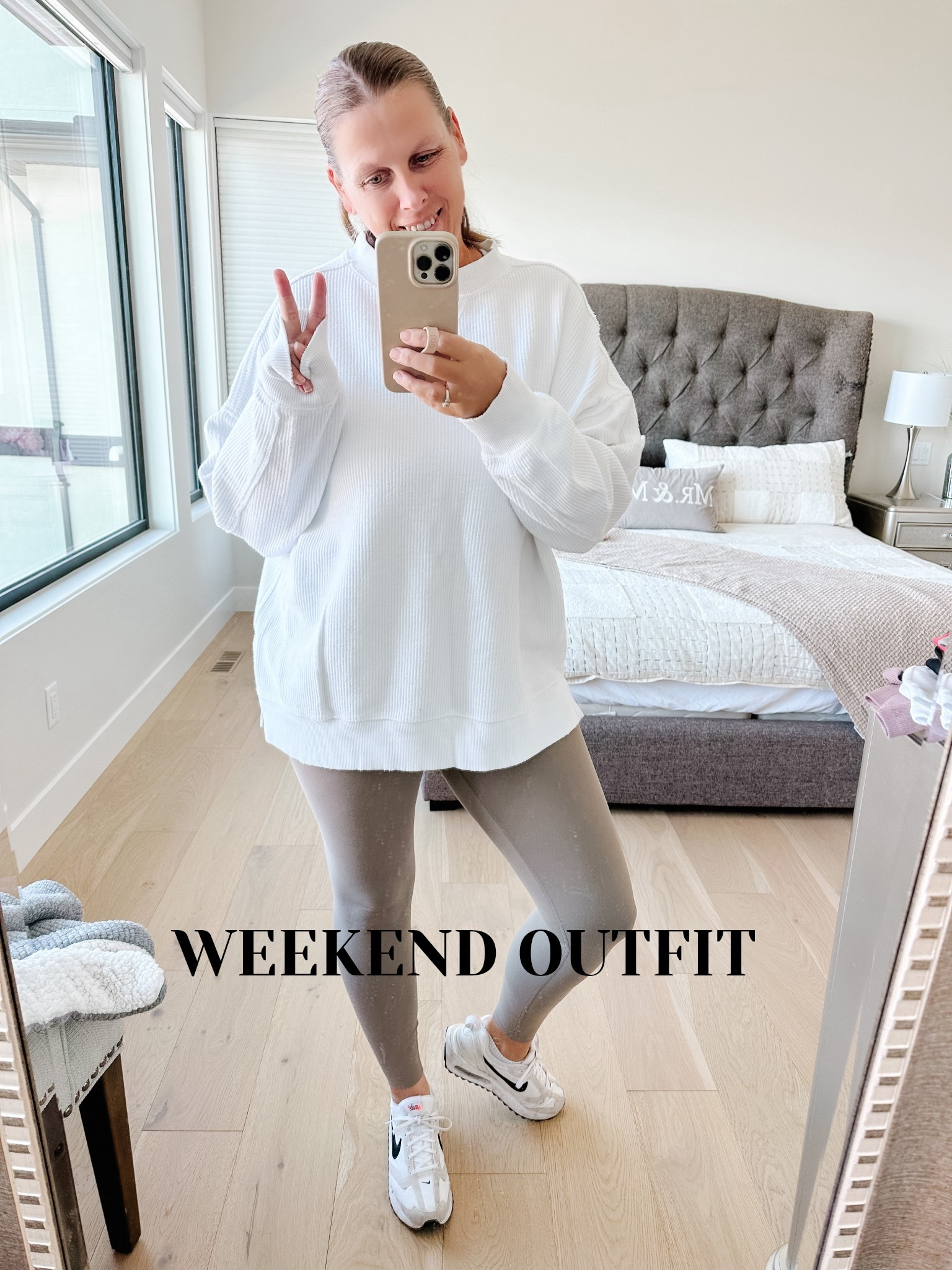 Casual weekend outfit 

Align leggings, leggings outfit, casual look, oversized sweatshirt, lululemon  

#LTKootd #LTKOver40 #LTKActive