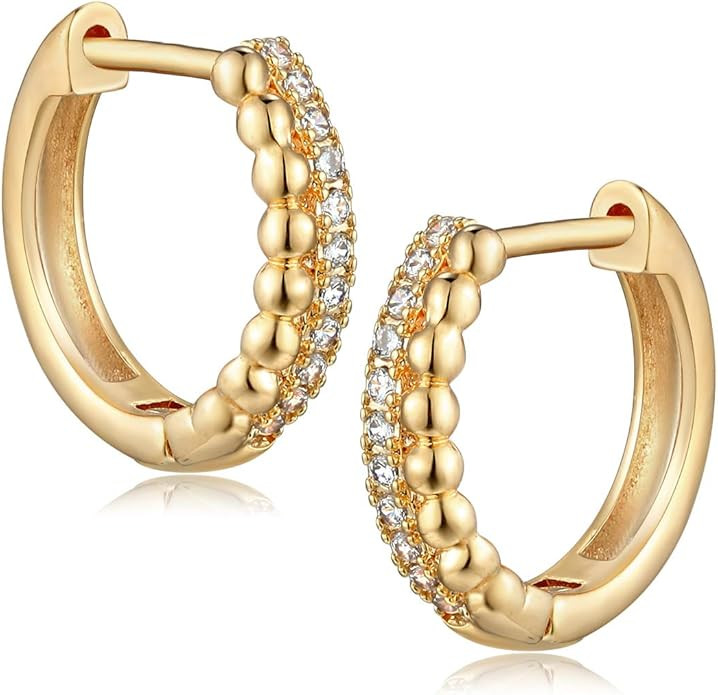 MYEARS Women Huggie Hoop Earrings Gold 14K Gold Filled Tiny Boho Beach Simple Delicate Handmade H... | Amazon (US)