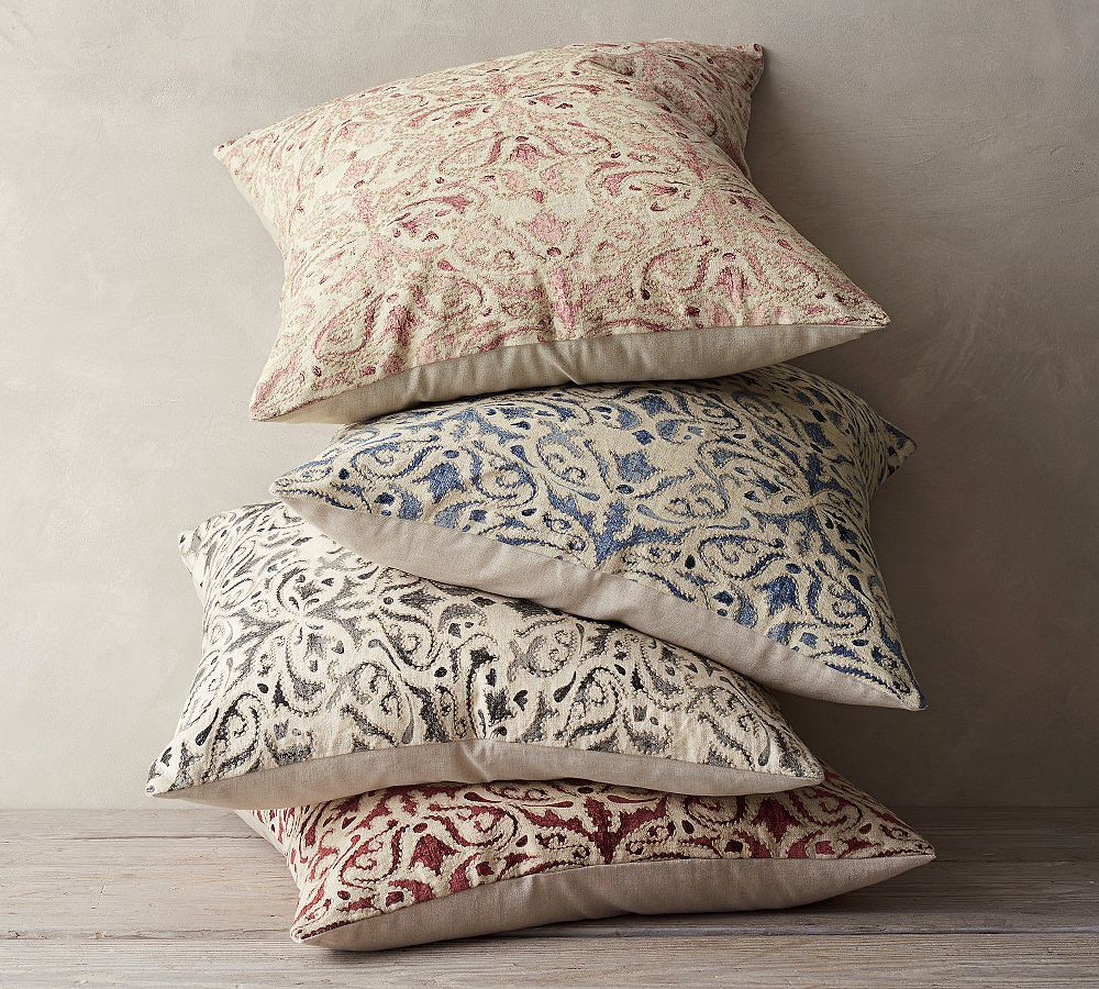 Reilley Embroidered Pillow | Pottery Barn (US)