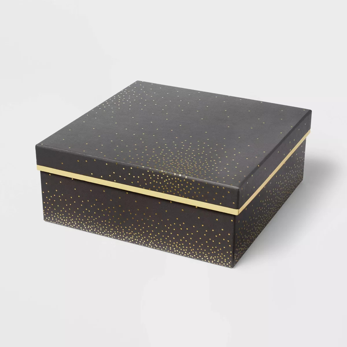 Square FoilDotted Box Black - Spritz™: Elegant Polka Dot Pattern, Lid Included, Paper Material,... | Target