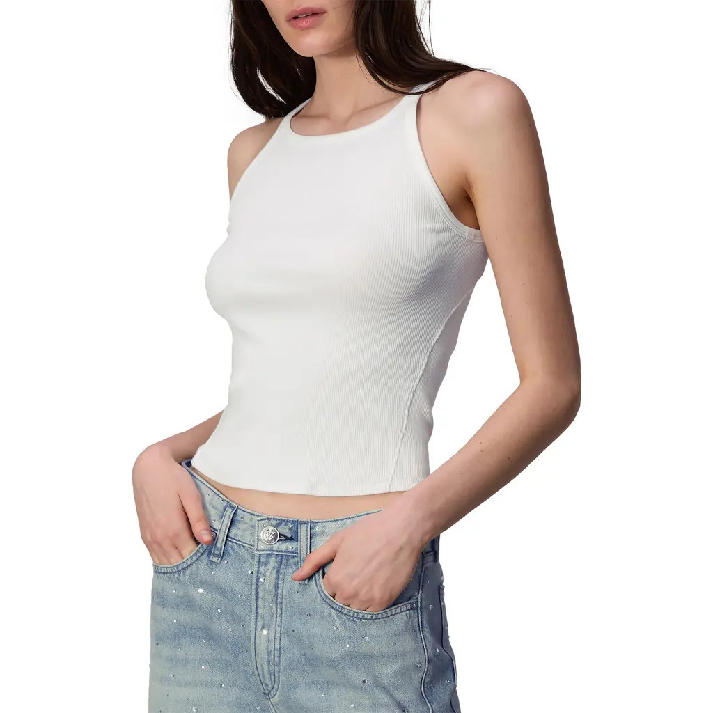 rag & bone The Essential Rib Long String Tank in White at Nordstrom, Size Xx-Small | Nordstrom