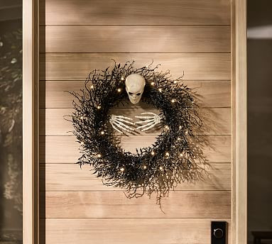 Light Up Skeleton Wreath | Pottery Barn (US)