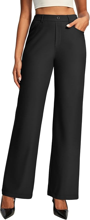 Ewedoos Women Wide Leg Stretchy Dress Pants High Waisted Work Pants Pull on Business Casual Outfi... | Amazon (US)