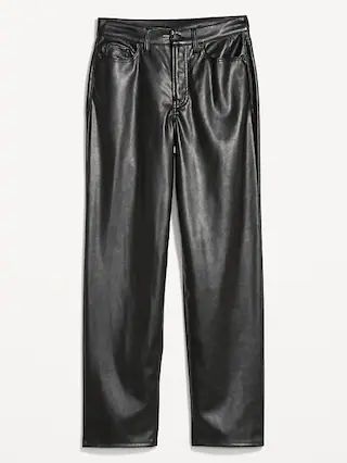 High-Waisted OG Loose Faux-Leather Pants for Women | Old Navy (CA)