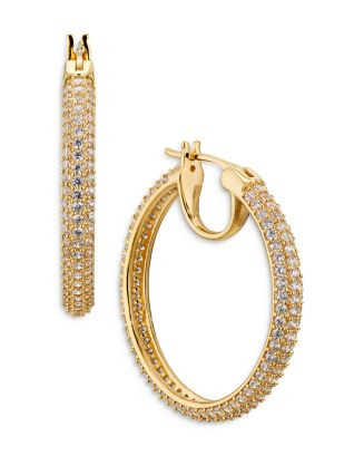 Frost Cubic Zirconia Medium Hoop Earrings | Bloomingdale's (US)