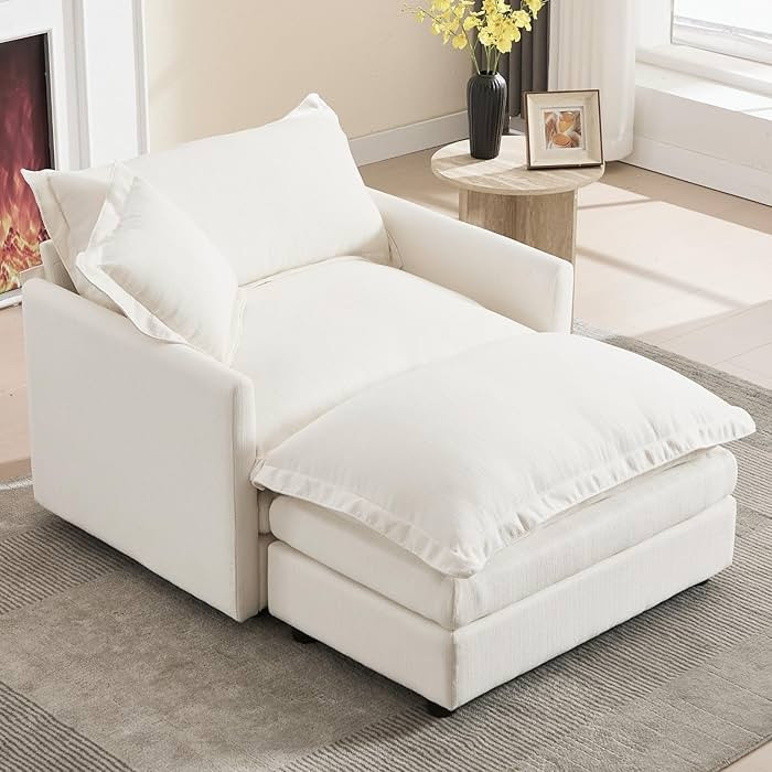 chairus Oversized Chair with Ottoman, Modern Upholstered Single Sofa Chair, Comfy Sleeper Chaise ... | Amazon (US)