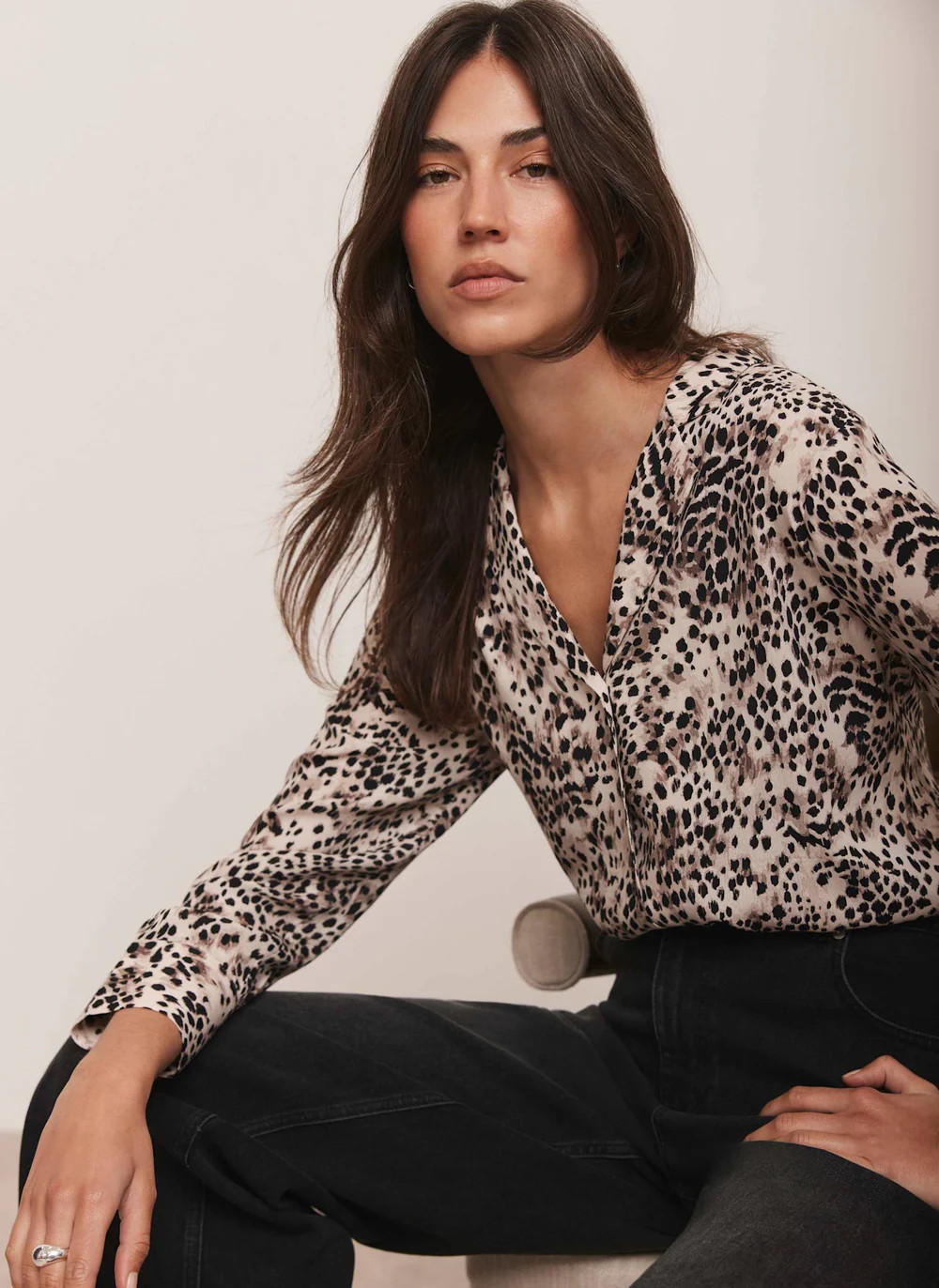 Leopard Print Long Sleeve Shirt | Mint Velvet