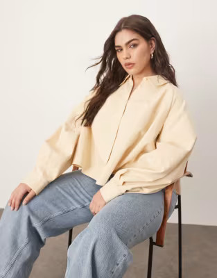 ARRANGE Curve structured boxy shirt in buttermilk | ASOS (Global)