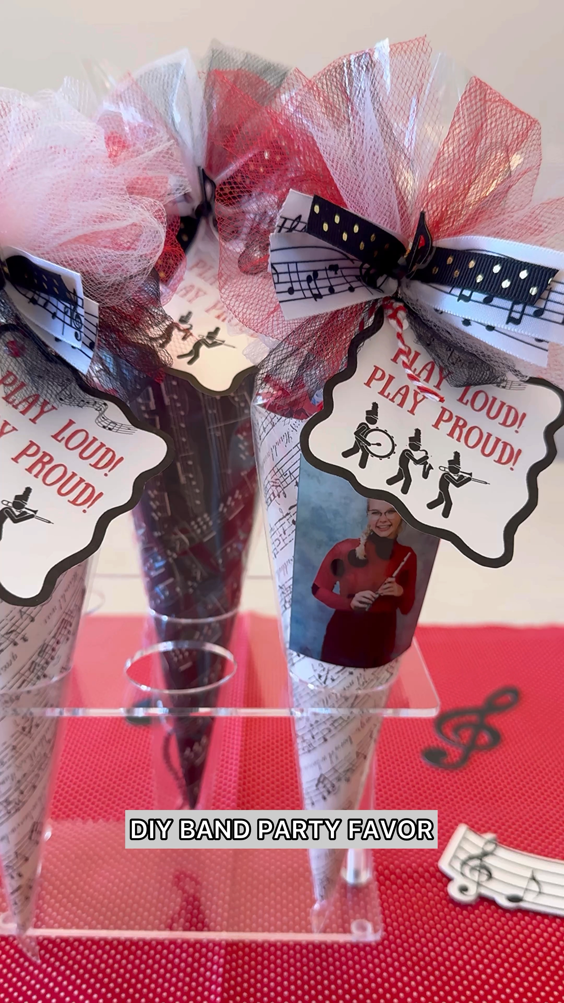 DIY marching band party favor cones!🎺🥁🎶 

#LTKFamily #LTKParties