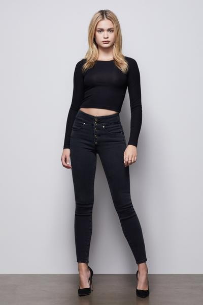 GOOD WAIST BUTTON FLY | BLACK001 | Good American