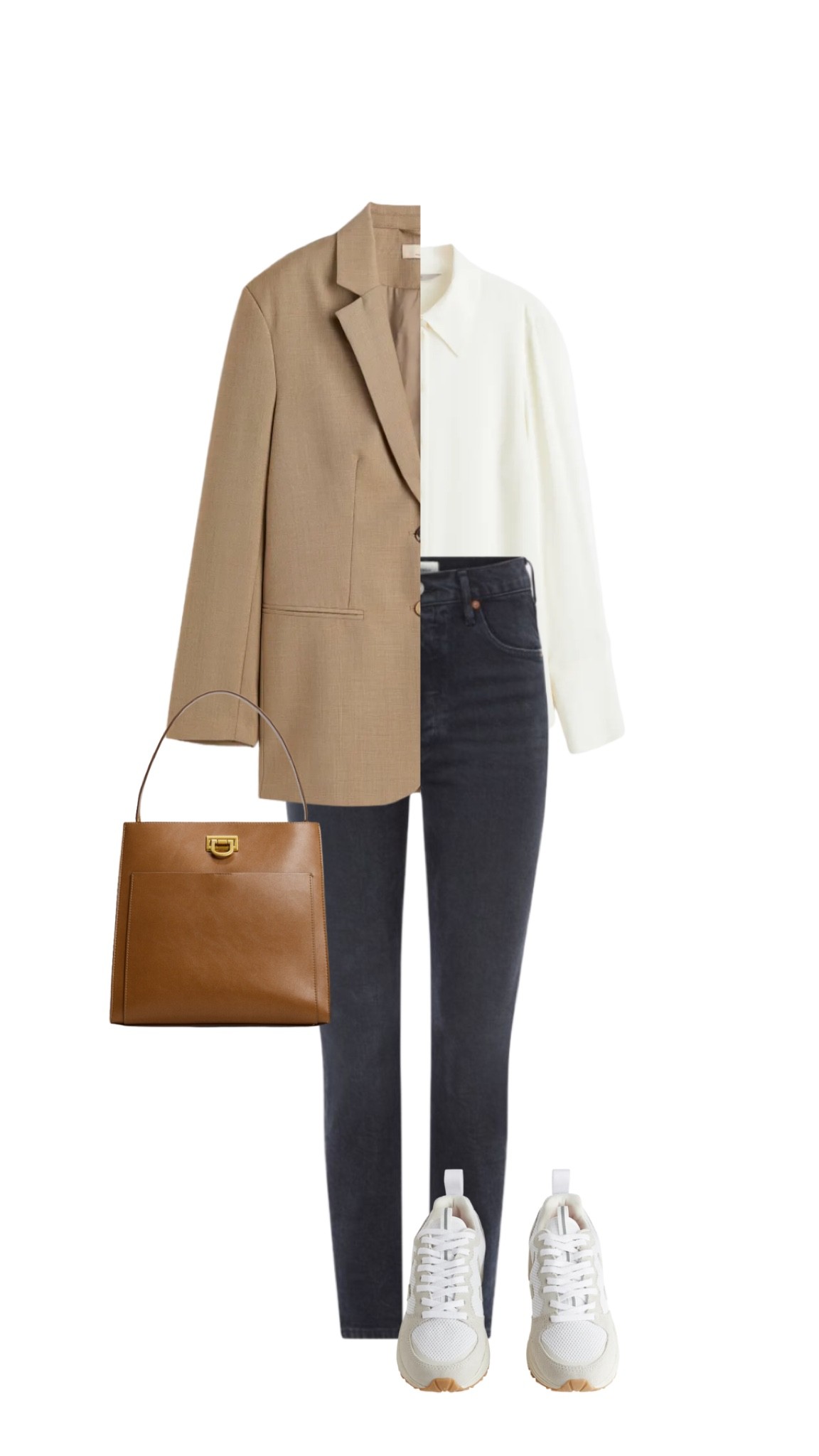 Workwear office outfit. Smart casual and comfy office outfit. Pair dark jeans with a crisp shirt and neutral blazer

#LTKworkwear #LTKfit #LTKunder100