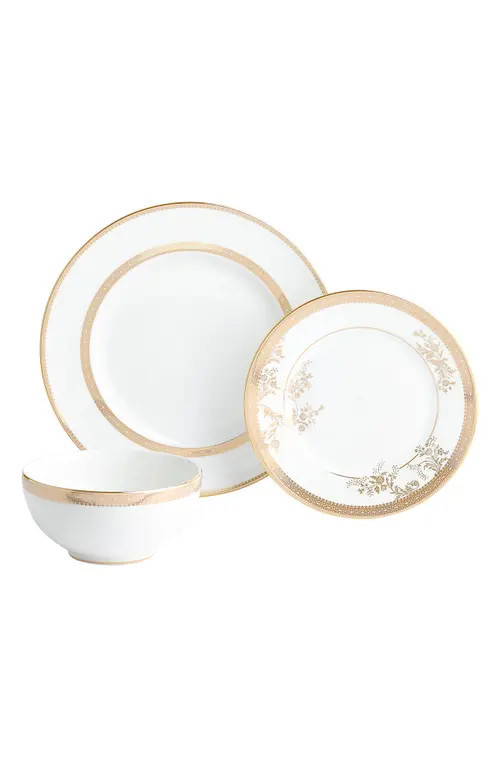 Vera Wang Lace Bone China 3-Piece Dinnerware Set in Gold at Nordstrom | Nordstrom