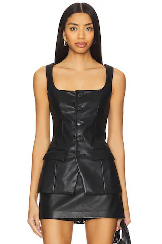 Lovers and Friends Kara Faux Leather Top in Black from Revolve.com | Revolve Clothing (Global)
