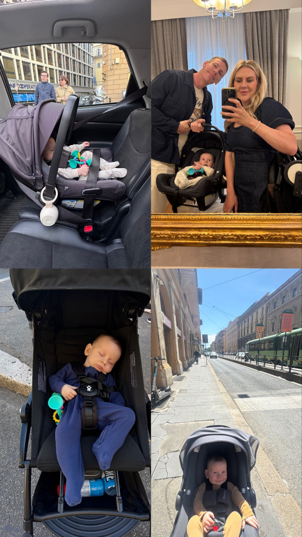 Have a minute while heading to dinner- For those asking about the stroller/carseat situation.

We got a lot of tips that the doona doesn’t work well at all on the cobblestone in Europe (great for the US), so we brought our Nuna pipa car seat that you can use in an uber and taxi without a base & got the yoyo stroller (so popular in Europe everyone has it here) & the Nuna car seat has an attachment that sits on top! So if we don’t plan on taking a taxi/Uber we leave the car seat in our room & if we plan on using it, we bring the car seat and attach on top of the stroller (takes 2 seconds).

Any travel stroller like the yoyo is great (fits in overhead compartment on plane and folds up super small to fit in back of taxi) 

I’ll try to take a video to show you how easy!