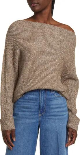 One-Shoulder Rib Sweater | Nordstrom