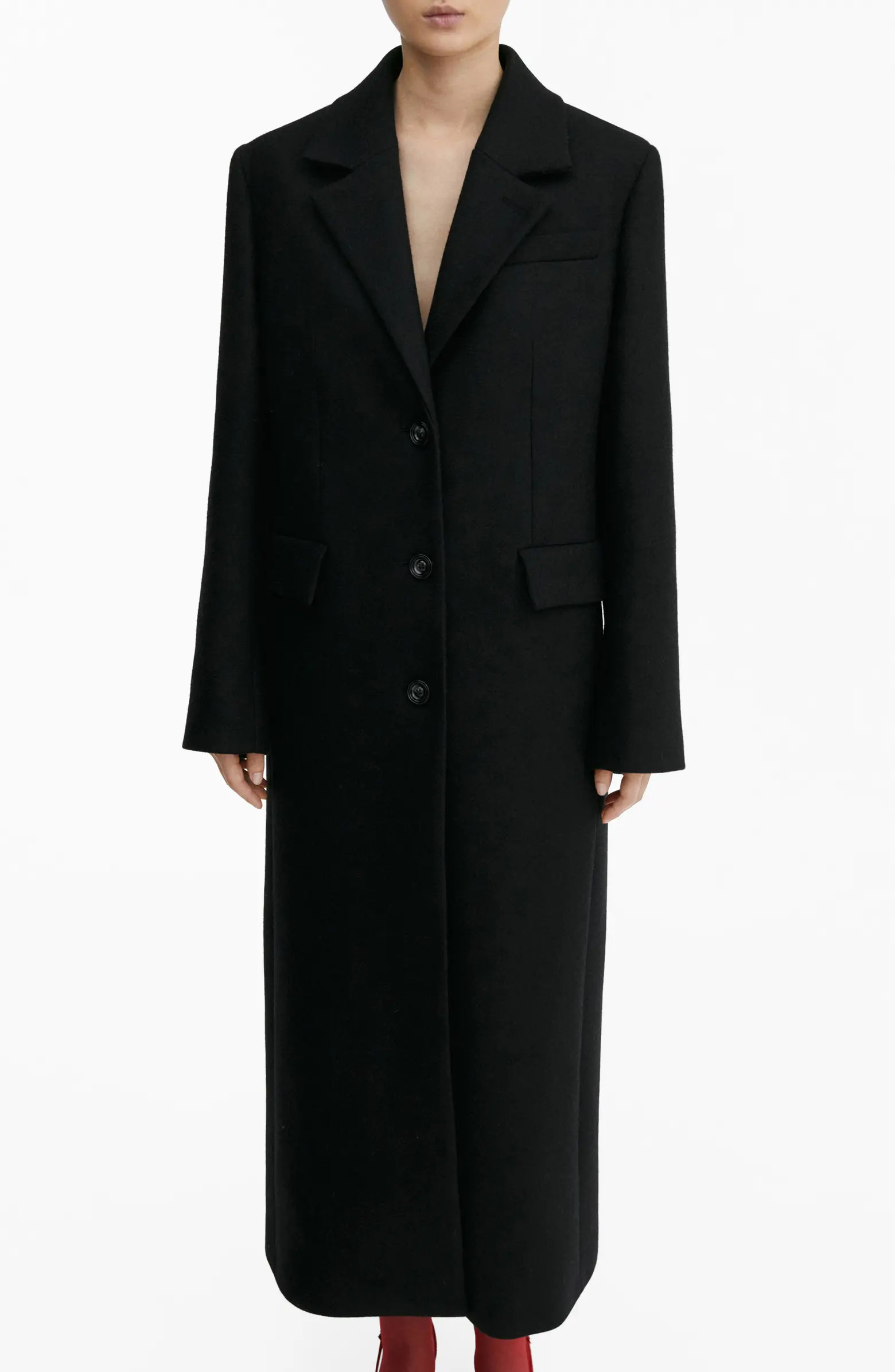 MANGO Wool Blend Topcoat | Nordstrom | Nordstrom