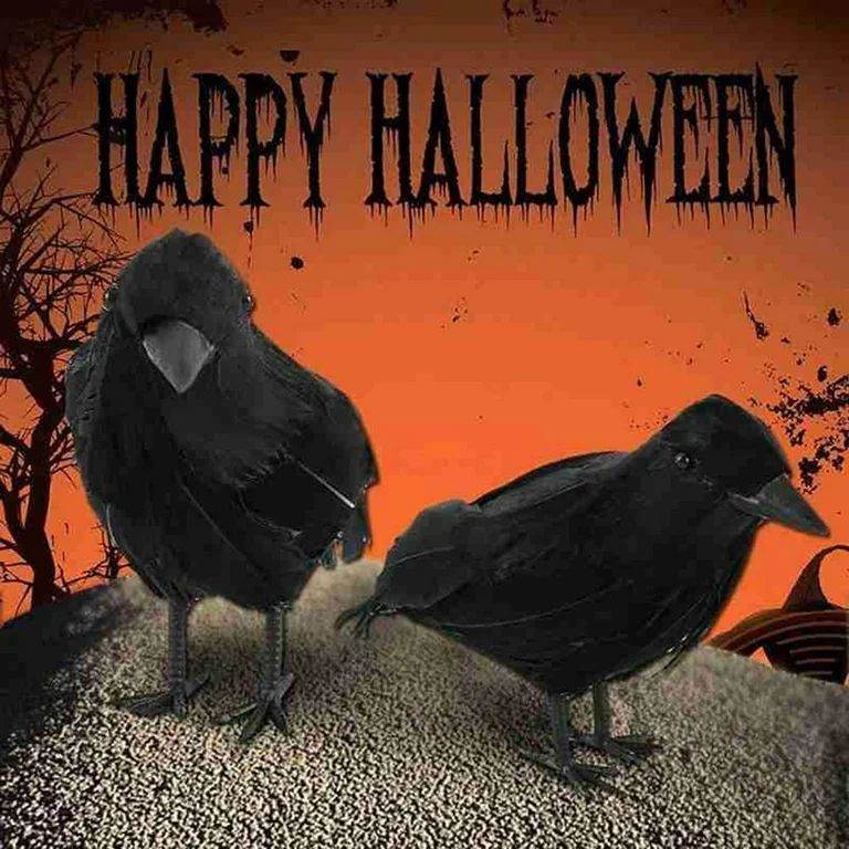 6 Pieces Halloween Black Crows Feathered Crows Realistic Looking Ravens Large Handmade Black Crow... | Walmart (US)