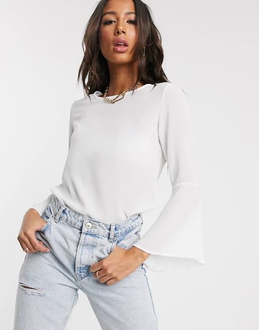 Boohoo basic flute sleeve blouse | ASOS US