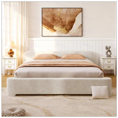 White Bouce Upholstered Bed,Full | Wayfair North America