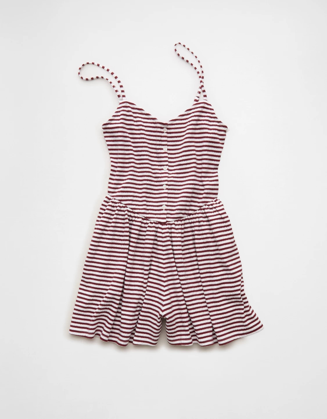 AE Button-Up Textured Knit Romper | American Eagle Outfitters (US & CA)