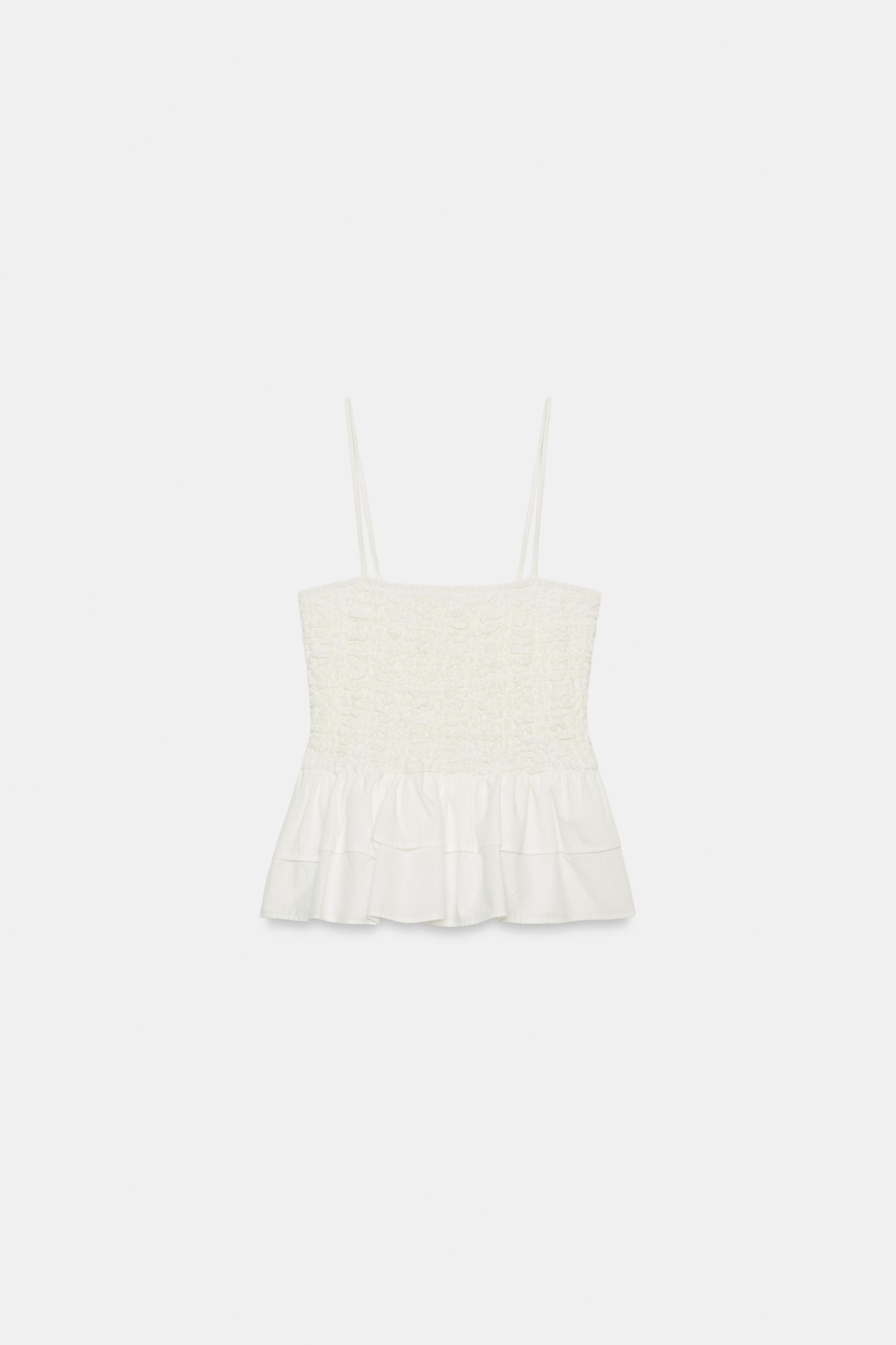SMOCKED PEPLUM TOP | Zara US