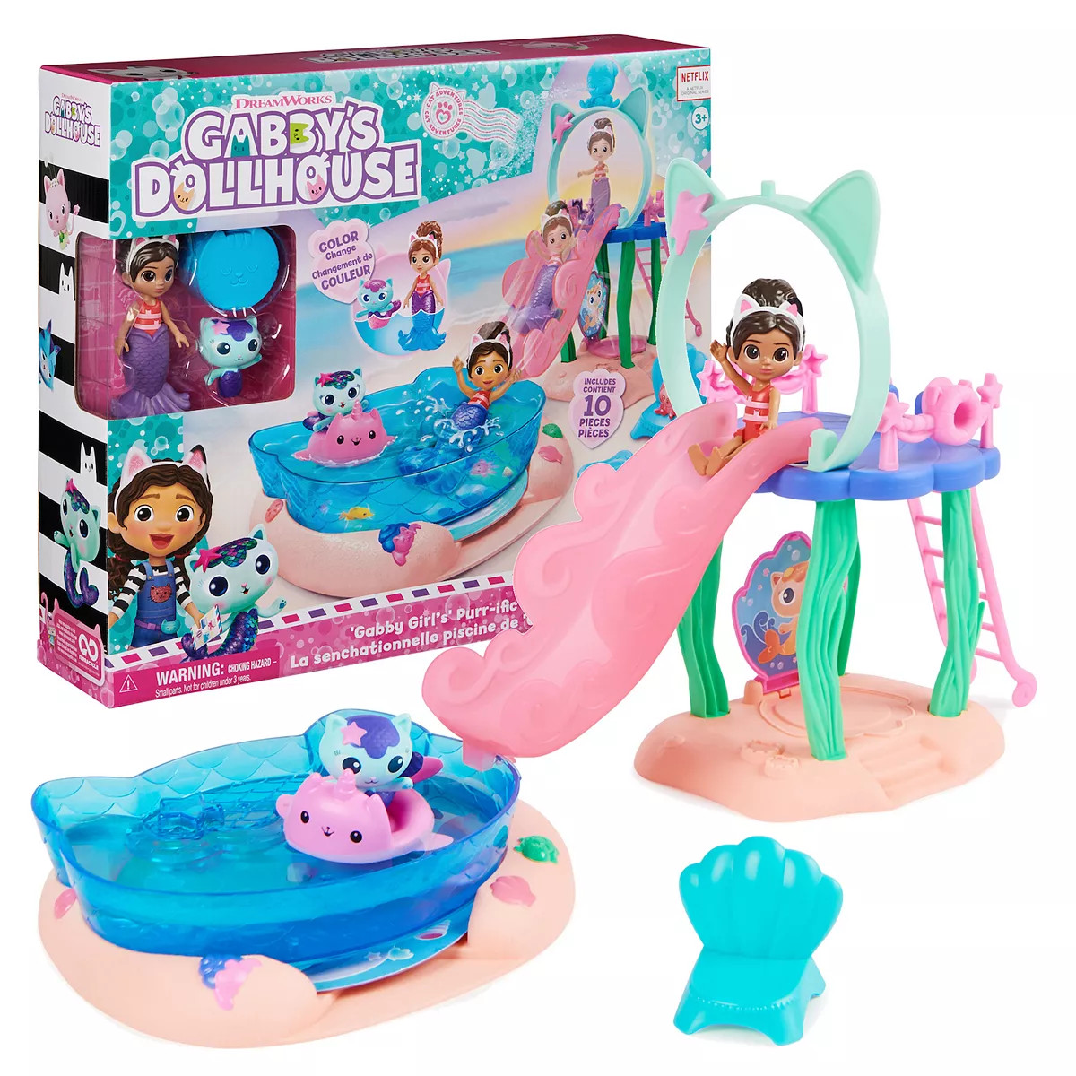Spin Master Gabby’s Dollhouse Purr-ific Pool Playset with Gabby and MerCat Figures | Kohl's