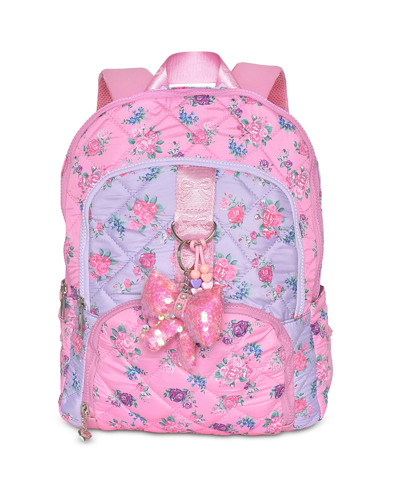 Omg Accessories Girls' Floral Quilted Large Backpack With Bow Charm - Ages 6-14 | Bloomingdale's (US)