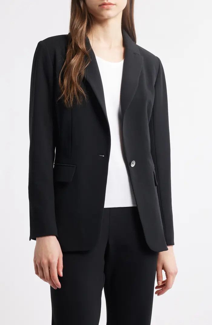 Ming Wang x Tanya Foster Deco Crepe One-Button Blazer | Nordstrom | Nordstrom