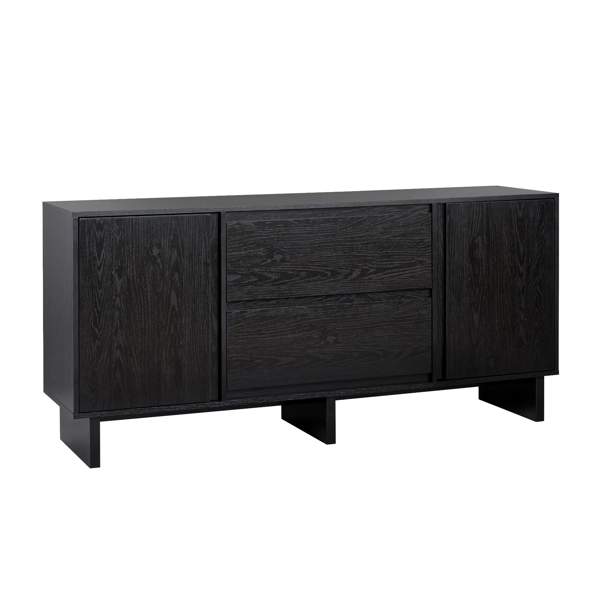Walker Edison Modern Beveled 2-Door, 2-Drawer Sideboard, 63 Inch, Black | Amazon (US)