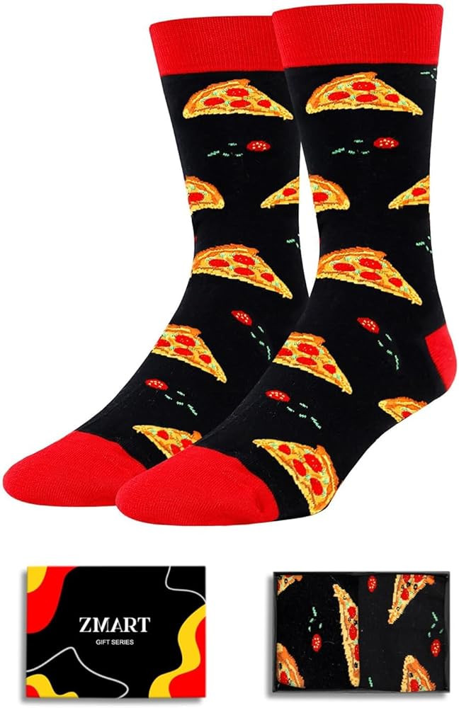 Zmart Funny Food Socks - Men Food Gifts, Bacon Taco Pizza Burger Socks, Teen Valentine Gifts | Amazon (US)