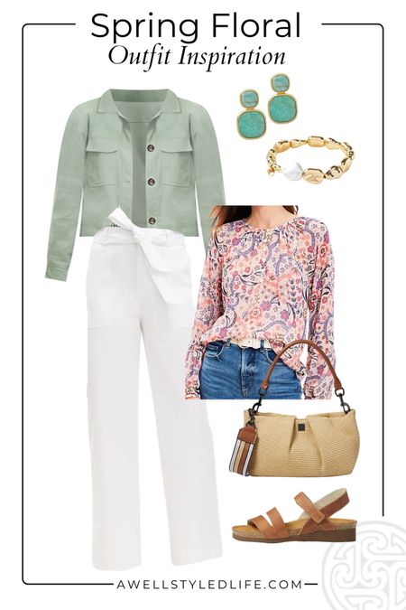 Spring Outfit Inspiration	

Clothing and jewelry on sale at Loft, shoes and bag are from Zappos.

#fashion #fashionover50 #fashionover60 #loft #loftfashion #zappos #spring #springoutfit #springjacket #springflorals

#LTKstyletip #LTKsalealert #LTKSeasonal