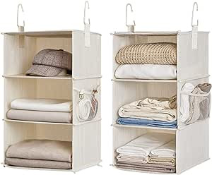 StorageWorks 6-Shelf Hanging Closet Organizers, Two 3-Shelf Separable Closet Hanging Shelves, 12"... | Amazon (US)