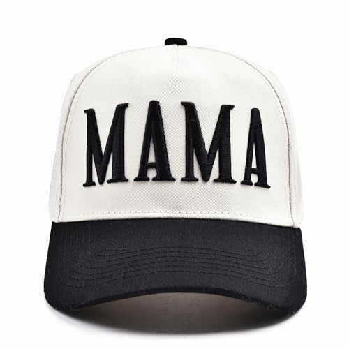 Women’s Mama Trucker Hat – Vintage Embroidered Adjustable Baseball Cap, Two-Tone Ponytail Hat Gifts for Mothers Day Outfits Black | Amazon (US)