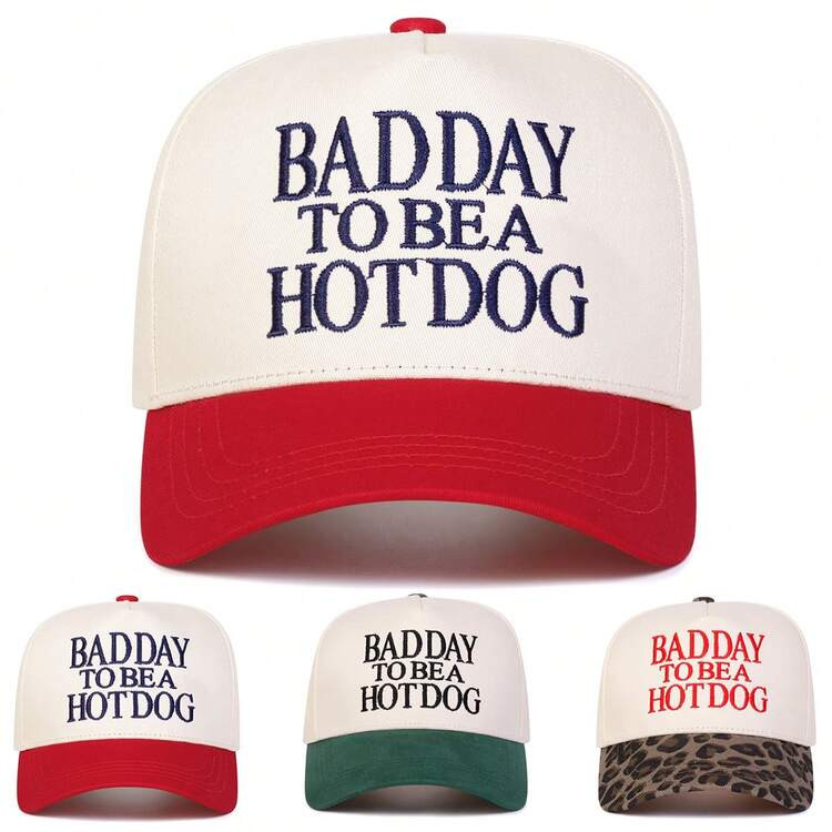 1pc Women's "Bad Day To Be A Hotdog" Truck Driver Hat, Personalized Embroidered Letter Baseball C... | SHEIN