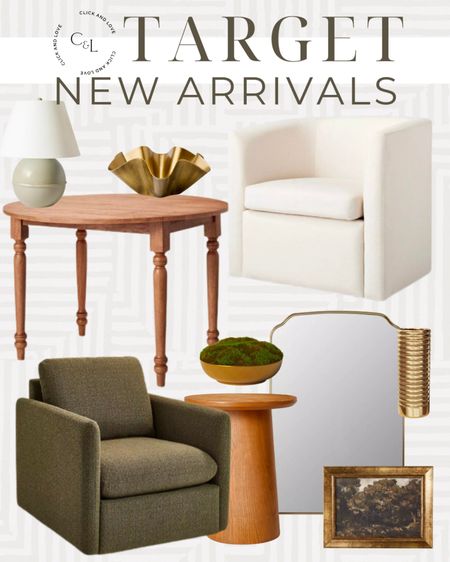 Target home new arrivals! Loving these accent chairs, tables, accessories and more. Affordable lighting too!

Target home, target finds, new home decor, home decor, under $20, under $30, gold mirror, wooden accents, living room style, den, seating area, sitting space, interior design, gold accessories, gold bowl, ruffle bowl, wavy bowl, affordable artwork

#LTKhome #LTKstyletip #LTKfindsunder100