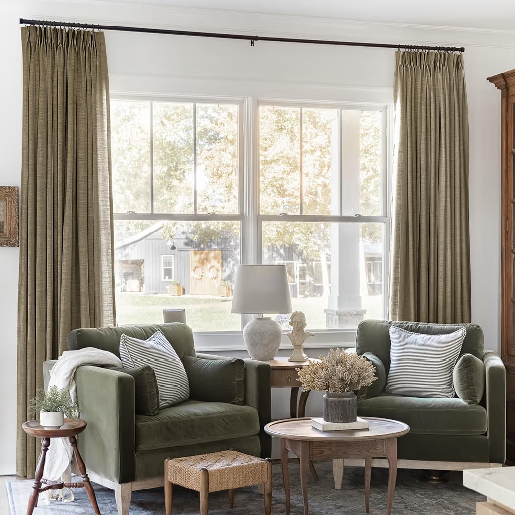 TWOPAGES 72 W x 102 L inch Pinch Pleat Unlined Light Filtering Drape Faux Linen Curtain Drapery P... | Amazon (CA)