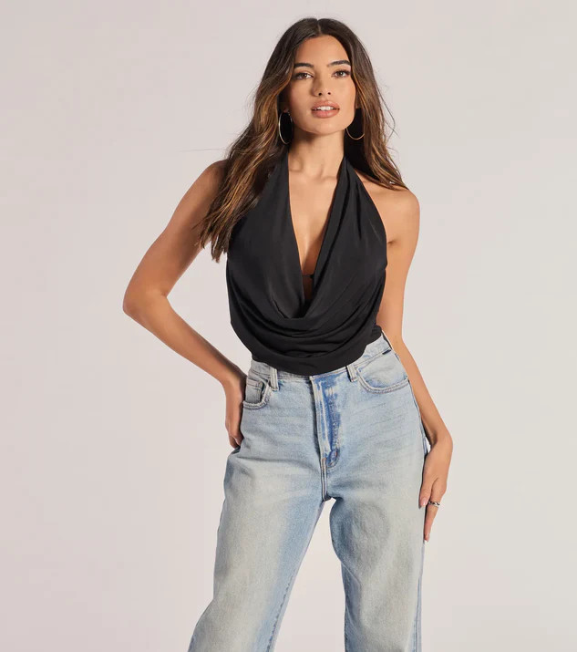 Take The Plunge Sleeveless Halter Crop Top | Windsor Stores