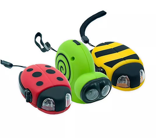 "As Is" Flipo Set of 3 Cranky Critters Hand Powered Mini LED Light - QVC.com | QVC