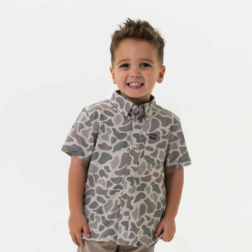 Youth Performance Button Up - Classic Deer Camo | BURLEBO